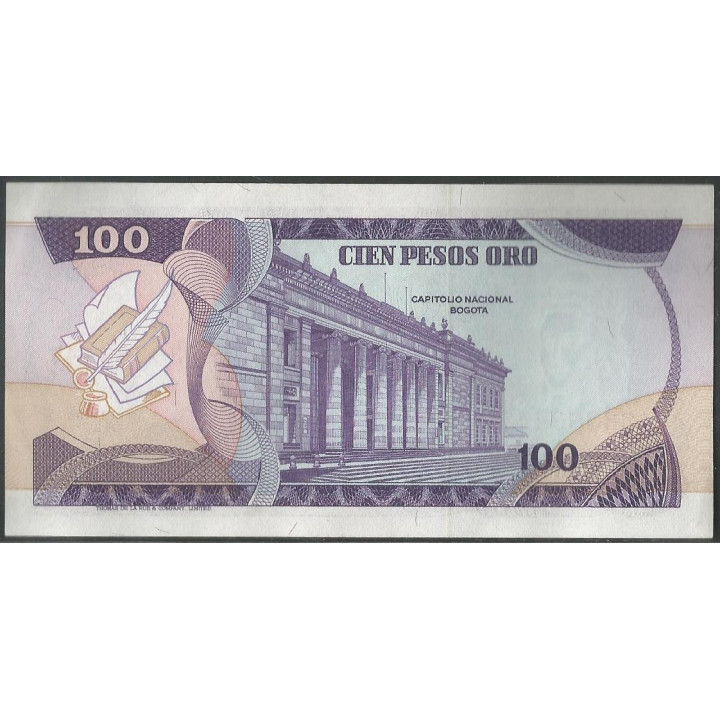 Billete de 100 Pesos 1 Ene 1977 9 dig. BGW309 reverso