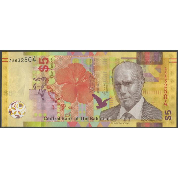 Bahamas 5 Dollars 2020 P77A