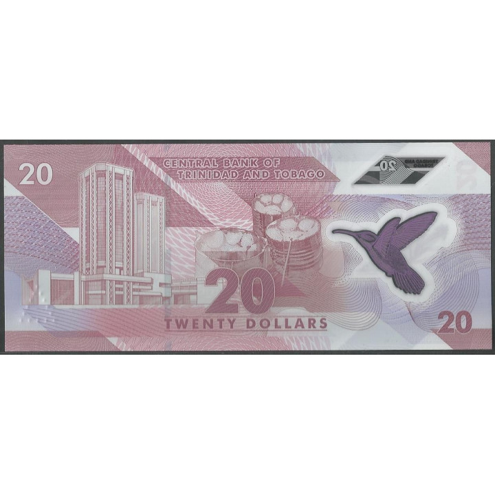Trinidad y Tobago 20 Dollars 2020 P63 reverso