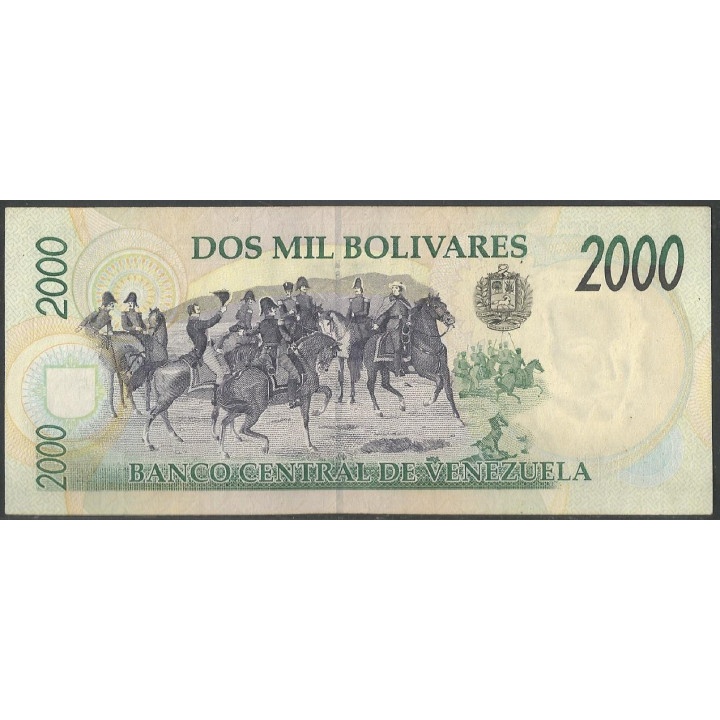 Venezuela 2.000 Bolivares 6 Ago 1998 E 8 Dig P77c reverso
