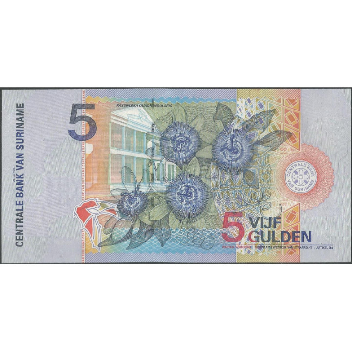 Suriname 5 Gulden 1 Ene 2000 P146 reverso