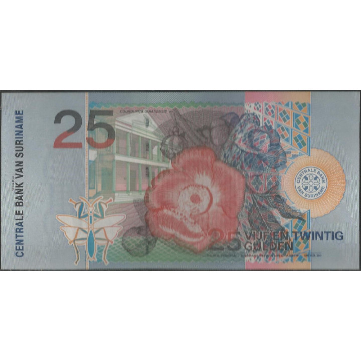 Suriname 25 Gulden 1 Ene 2000 P148 reverso