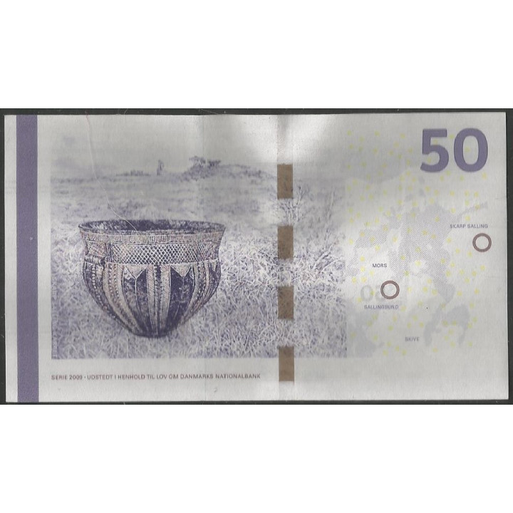Dinamarca 50 Kroner 2009 P65a reverso