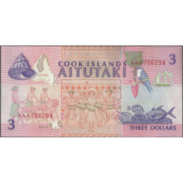Islas Cook 3 Dollars ND1992 P7a