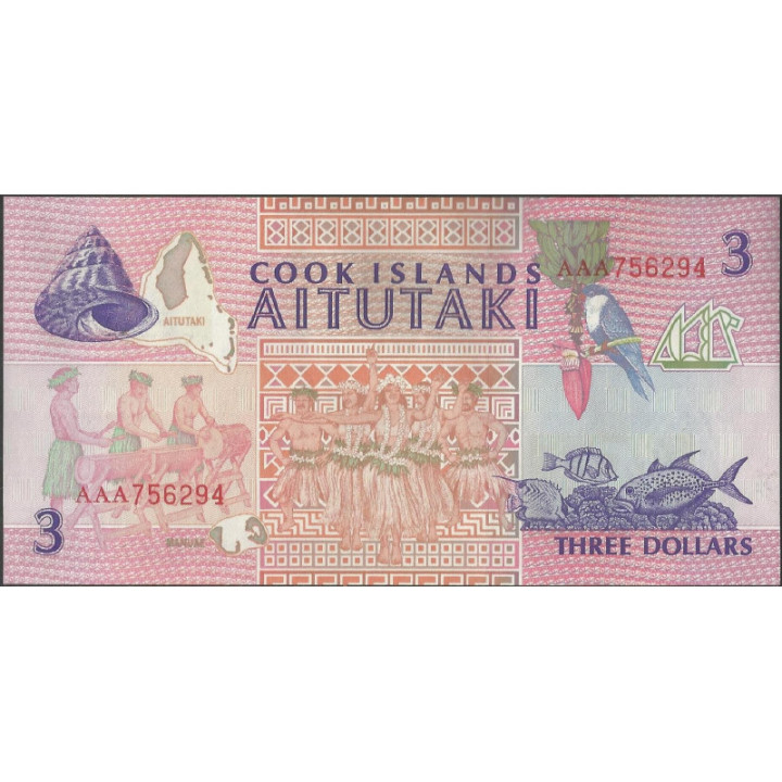 Islas Cook 3 Dollars ND1992 P7a