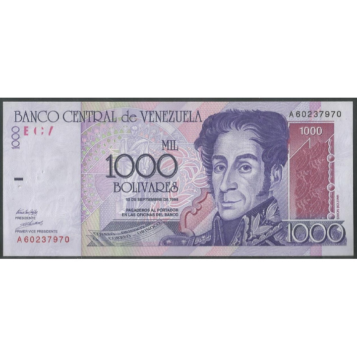 Venezuela 1.000 Bolivares 10 Sep 1998 A 8 Dig P79