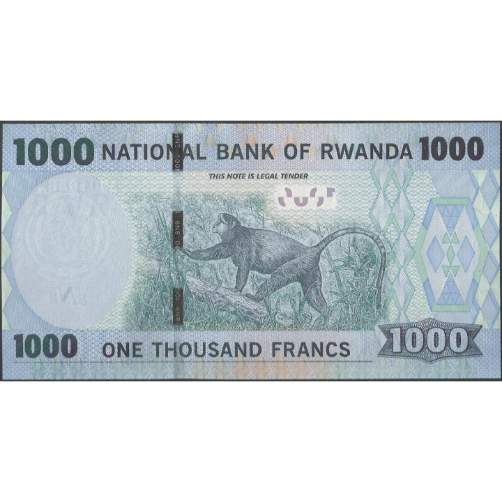 Rwanda 1.000 Francs 1 May 2015 P39a reverso