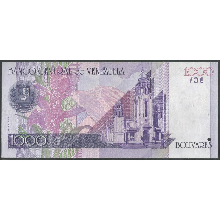 Venezuela 1.000 Bolivares 10 Sep 1998 A 8 Dig P79 reverso