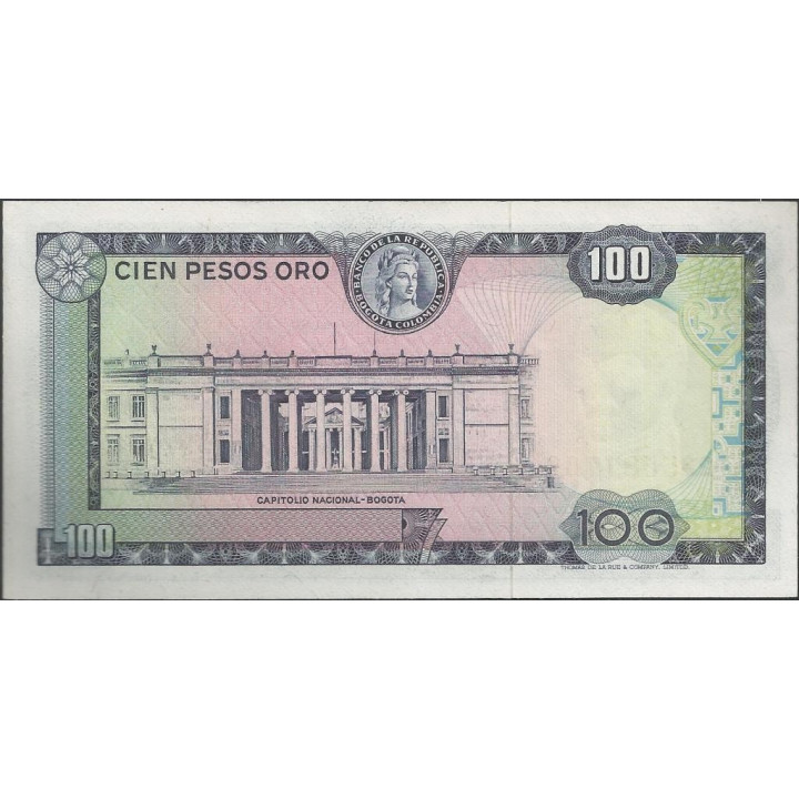 Billete de 100 Pesos 20 Jul 1974 BGW305 reverso