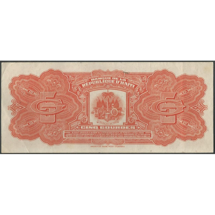 Haiti 5 Gourdes L1979 P232 reverso