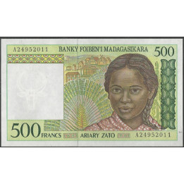 Madagascar, 500 Francs ND1994 Firma 4 P75a
