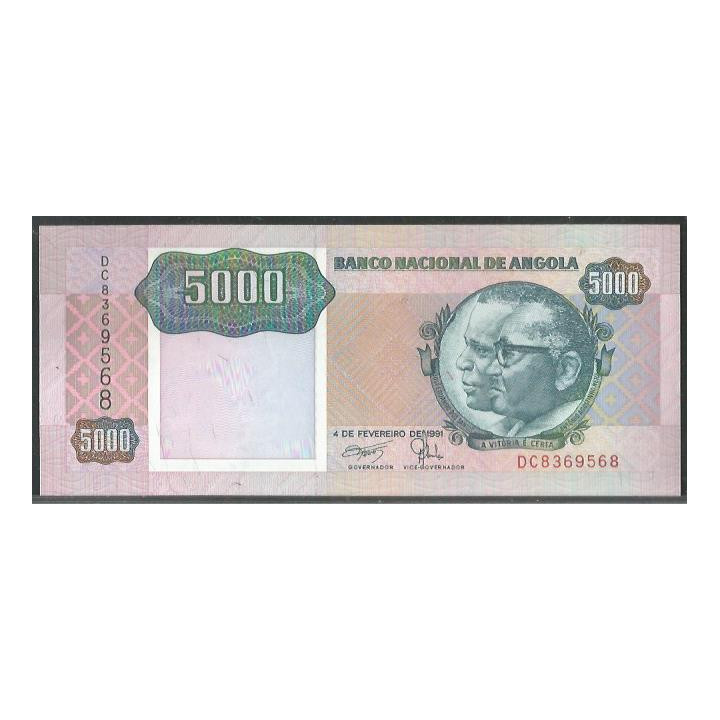 Angola 5.000 Kwanzas, 4 Feb 1991 P130b