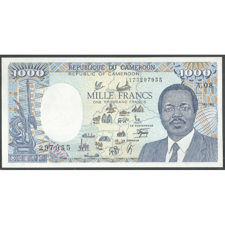Camerun, 1.000 Francs 1 Ene 1990 P26b