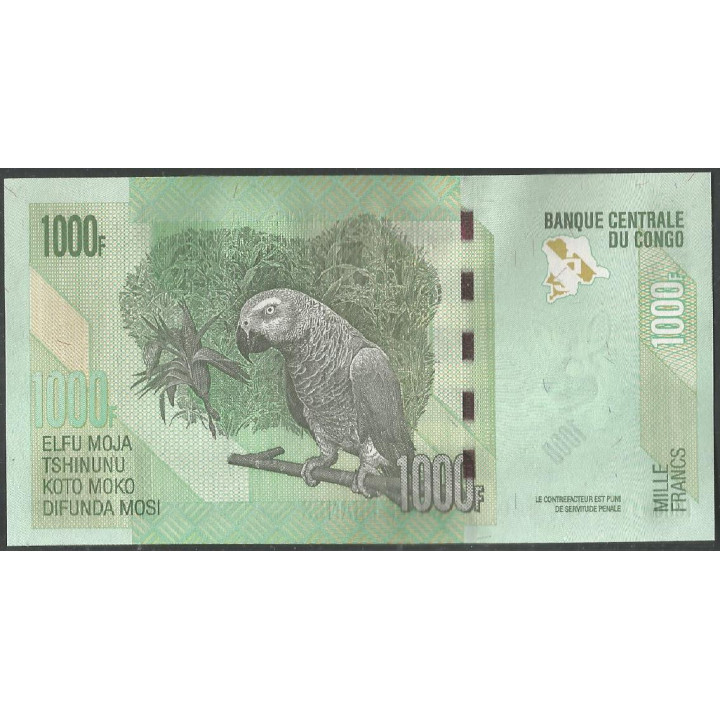 Rep Democratica del Congo, 1.000 Francs 4 Ene 2022 P101d