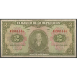 Billete de 2 Pesos 1 Ene 1955 8 Dig BGW092