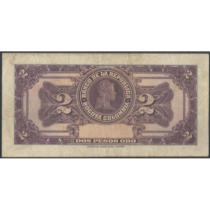 Billete de 2 Pesos 1 Ene 1955 8 Dig BGW092 reverso