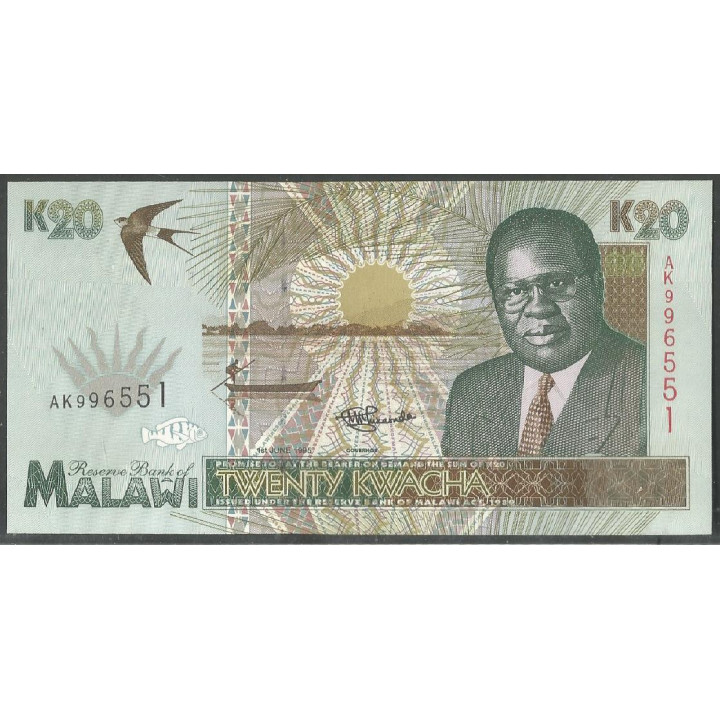 Malawi, 20 Kwacha 1 Jun 1995 P32