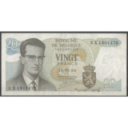 Belgica 20 Francs 15 Jun 1964 Firma 20 P138