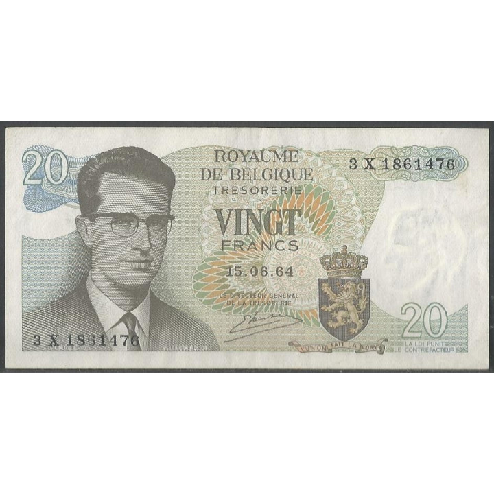 Belgica 20 Francs 15 Jun 1964 Firma 20 P138