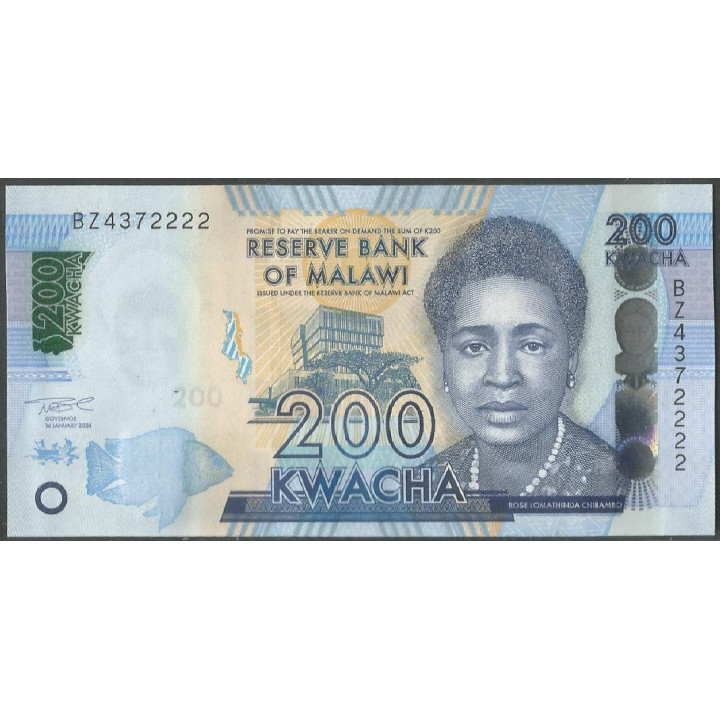 Malawi, 200 Kwacha 1 Ene 2024 P65Ag