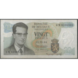 Belgica 20 Francs 15 Jun 1964 Firma 18 P138