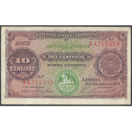 Mozambique, 10 Centavos 5 Nov 1914 P56