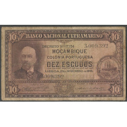 Mozambique, 10 Escudos 29 Nov 1945 P95