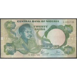 Nigeria, 20 Naira ND1984-2000 Firma 7 P26b