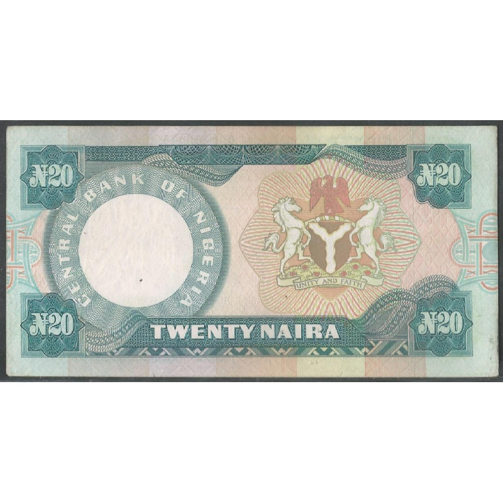 Nigeria, 20 Naira ND1984-2000 Firma 7 P26b