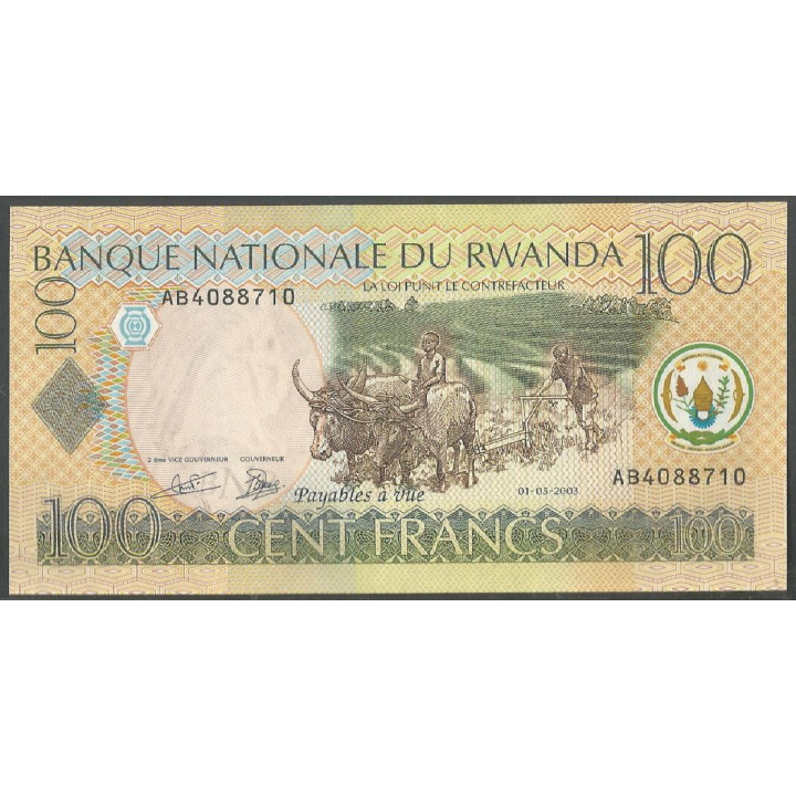 Rwanda, 100 Francs 1 May 2003 P29a