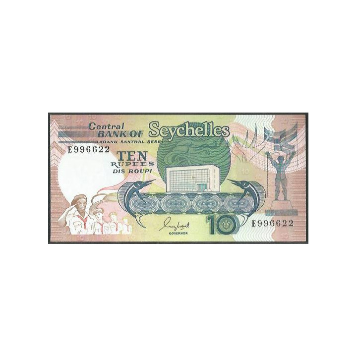 Seychelles, 10 Rupias ND1989 P32a