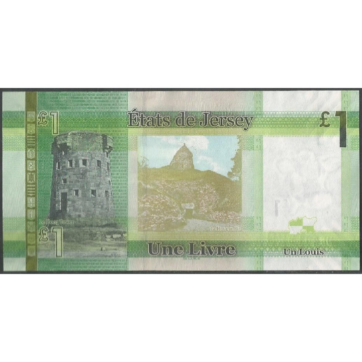 Jersey 1 Pound ND2010 P32b reverso