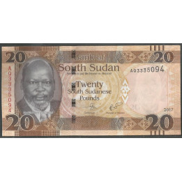 Sudan del Sur, 20 Pounds 2017 P13c