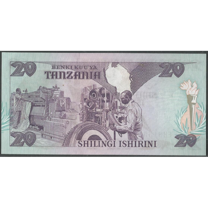 Tanzania, 20 Shillings ND1986 P15
