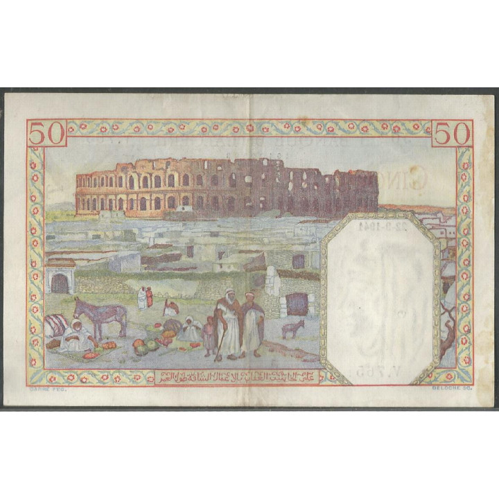 Tunez, 50 Francs 22 Sep 1941 P12a2