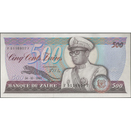 Zaire, 500 Zaires 14 Oct 1985 P30b