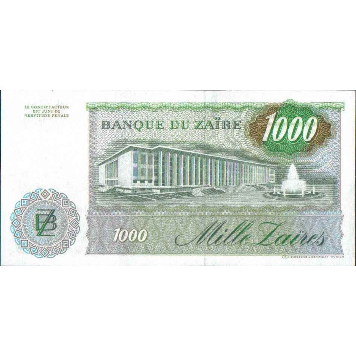 Zaire, 1.000 Zaires 14 Oct 1985 P31