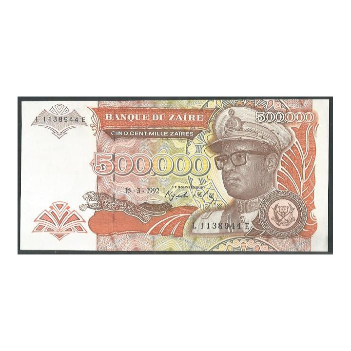 Zaire, 500.000 Zaires 15 Mar 1992 P43