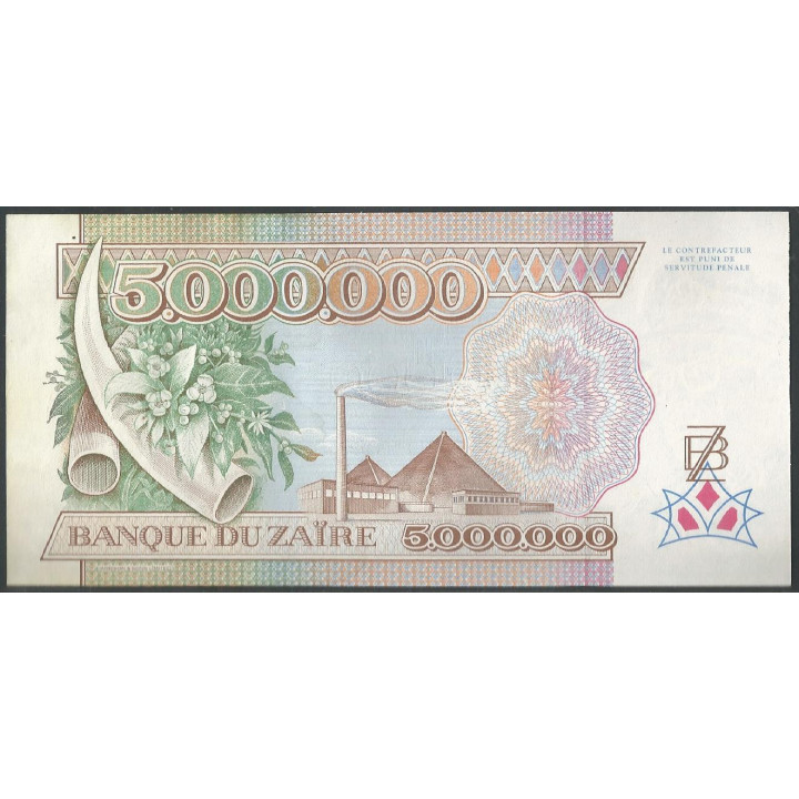 Zaire, 5.000.000 Zaires 1 Oct 1992 P46a