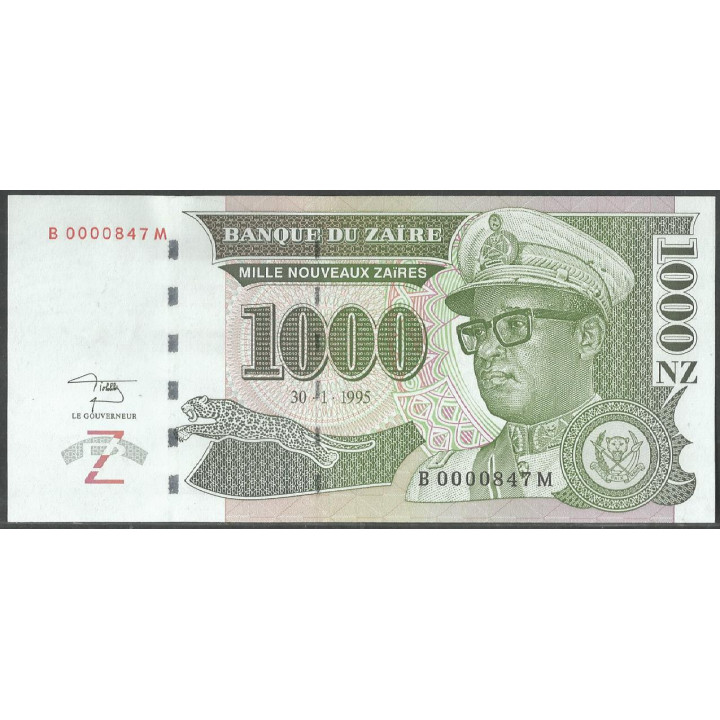 Zaire, 1.000 Nuevos Zaires 30 Ene 1995 P66a