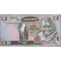 Zambia, 1 Kwacha ND1980-88 P23b