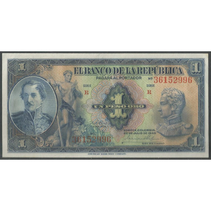 Billete de 1 Peso 20 jul 1940 BGW021