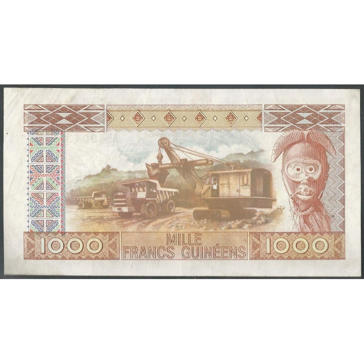Guinea 1.000 Francs 1985 P32a reverso