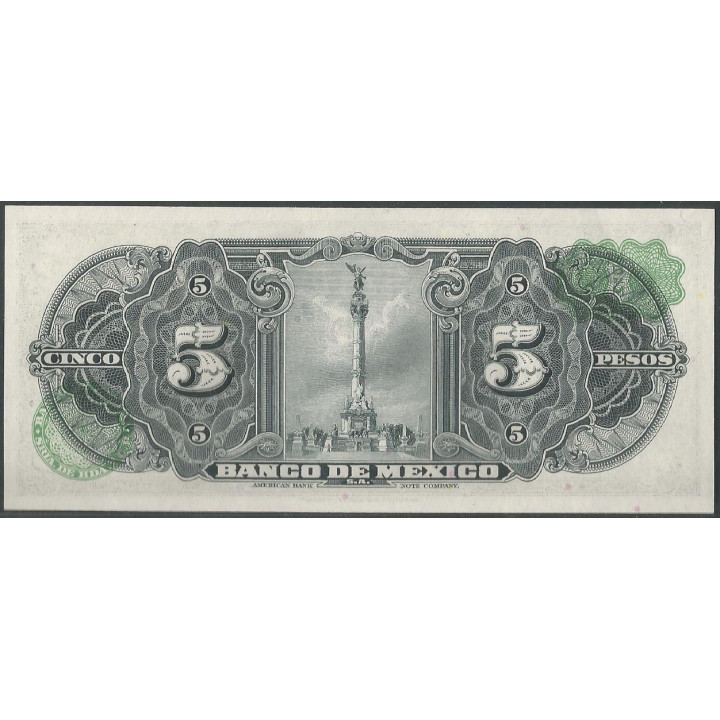 Mexico 5 Pesos 24 Abr 1963 Serie AIF P60h reverso