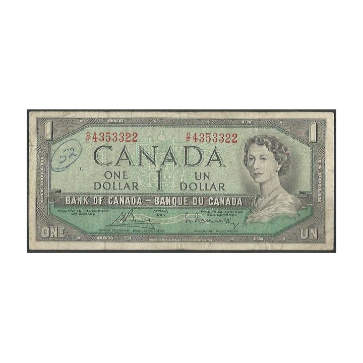 Canada 1 Dollar 1954 (1972-73) P75c