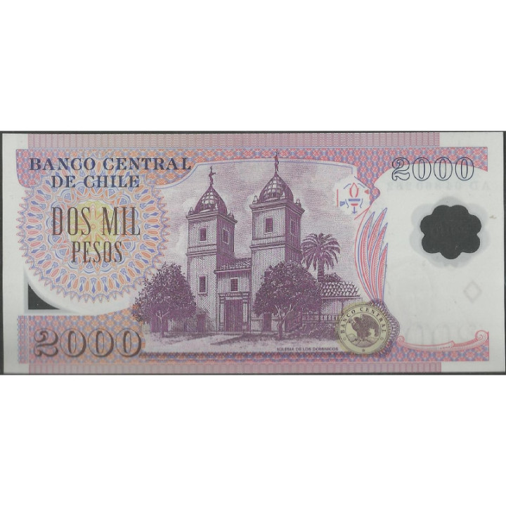 Chile 2.000 Pesos 2004 P160a reverso