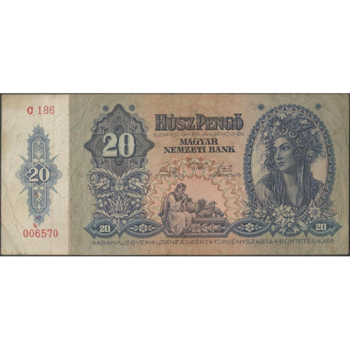 Hungria 20 Pengo 15 Ene 1941 P109