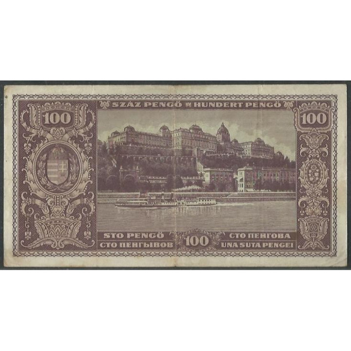 Hungria 100 Pengo 5 Abr 1945 P111b reverso