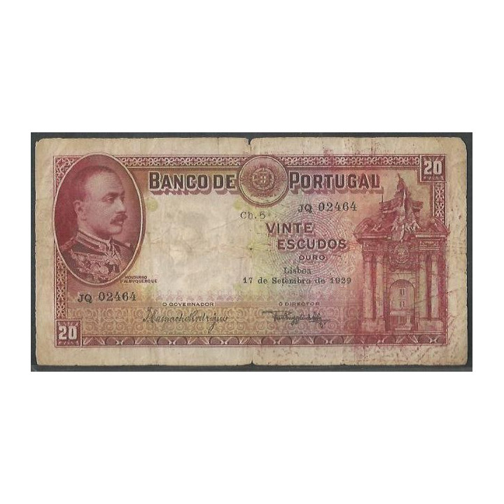 Portugal 20 Escudos 17 Sep 1929 P143