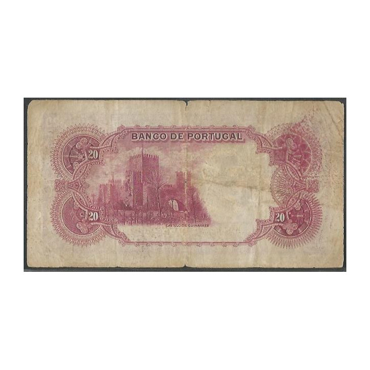 Portugal 20 Escudos 17 Sep 1929 P143 reverso